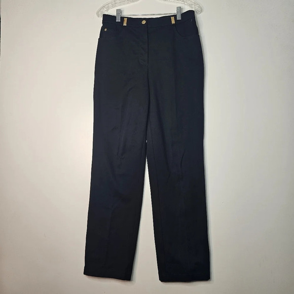 John Sport By Marie Gray Black Straight Leg Pants Size 6 - Picture 6 of 12